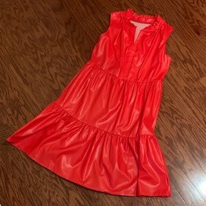 RED Faux Leather/Latex Dress
